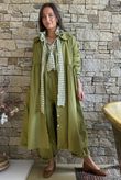 Nonni Gingham Poet Blouse Olive